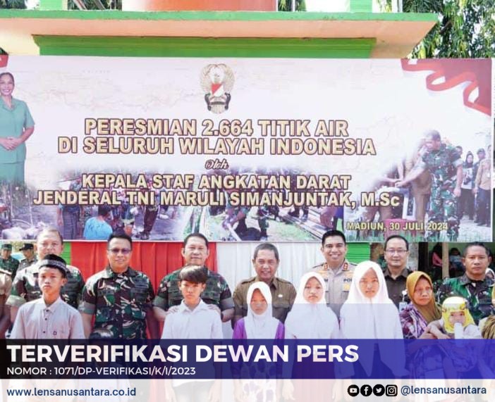Peresmian Sumur Bor Program TNI Manunggal Air Bersih, Kades Jeruk Gulung Madiun Harapkan Terus Berlanjut
