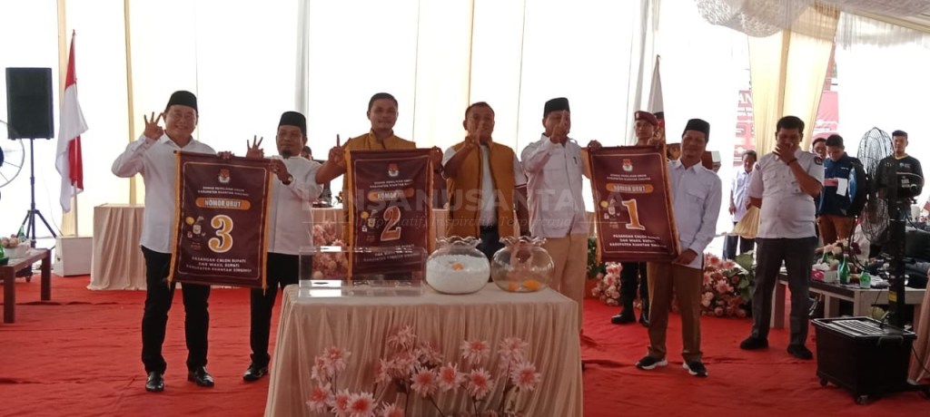 KPU Kuansing Gelar Pengundian Nomor Urut Pasangan Calon Bupati dan Wakil Bupati di Pilkada 2024, Berikut&nbsp;Daftarnya